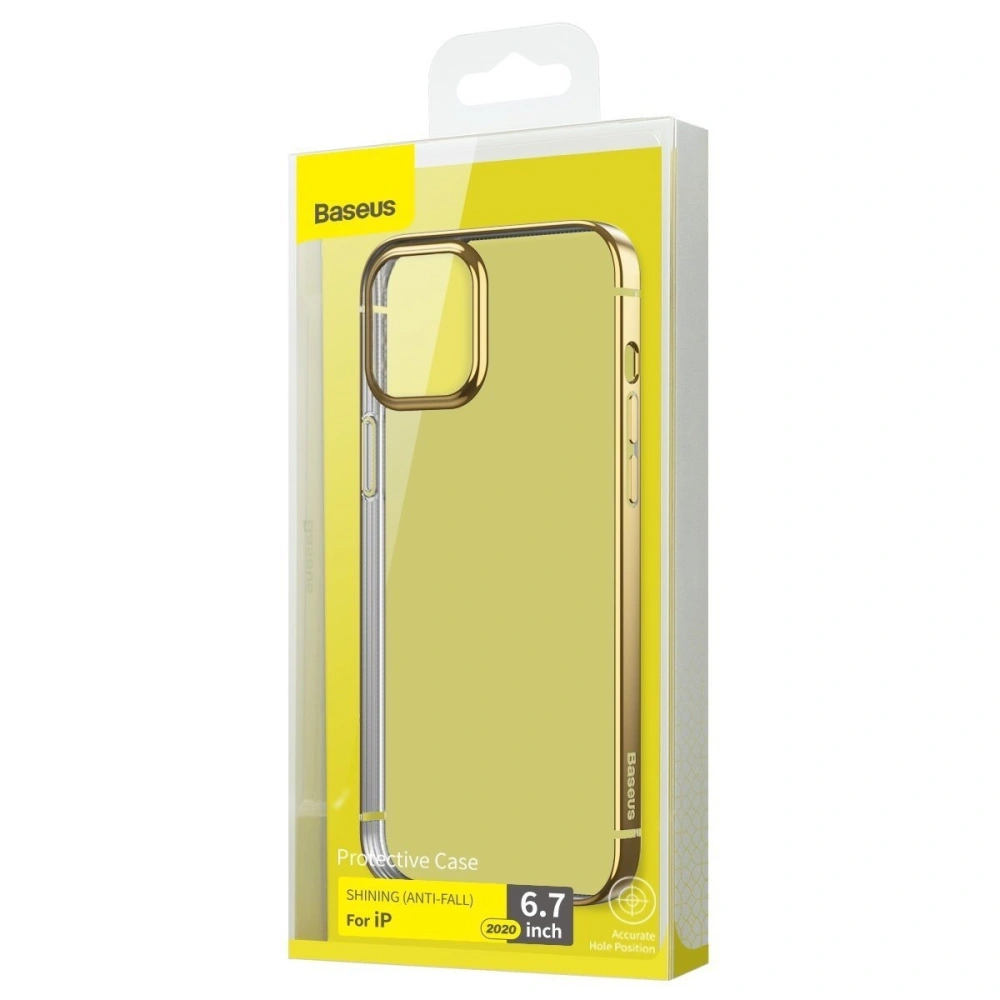 Przezroczyste etui Baseus Shining Case Apple iPhone 12/12 Pro (złoty)