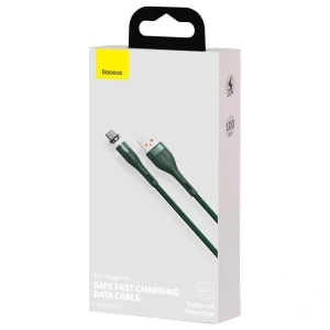 USB magnetic cable - Micro USB Baseus Zinc 2.1A 1m (green)