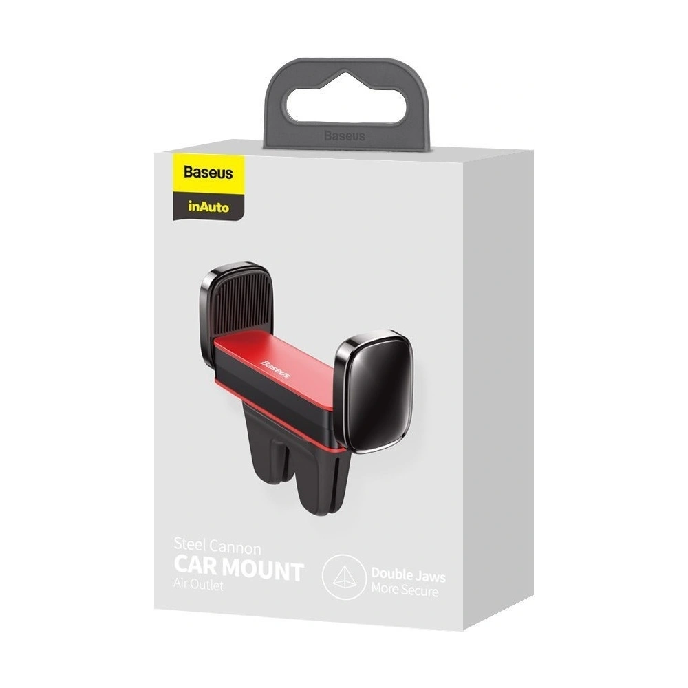 Zaciskowy uchwyt samochodowy do kratki Baseus Steel Cannon (czerwony)