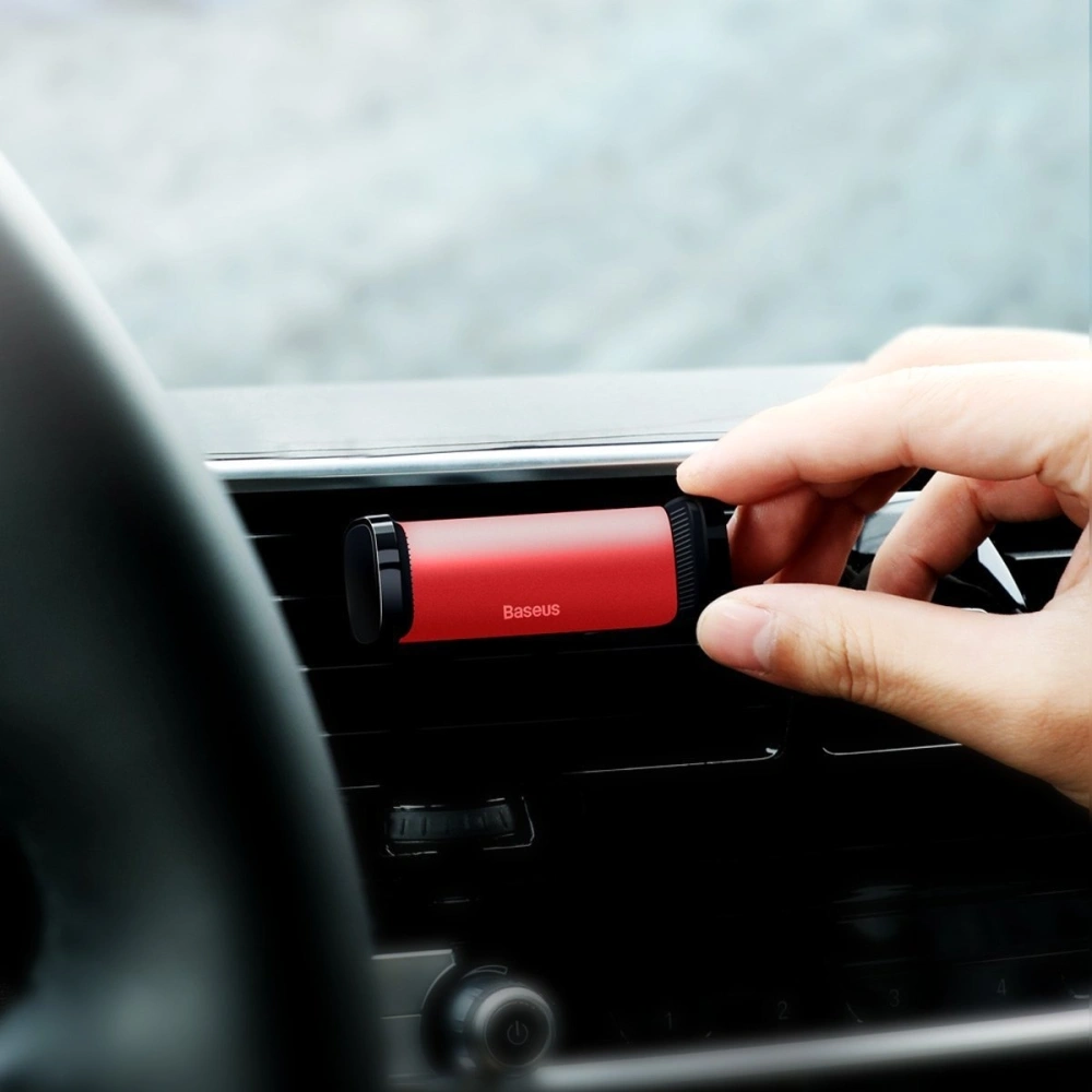 Zaciskowy uchwyt samochodowy do kratki Baseus Steel Cannon (czerwony)