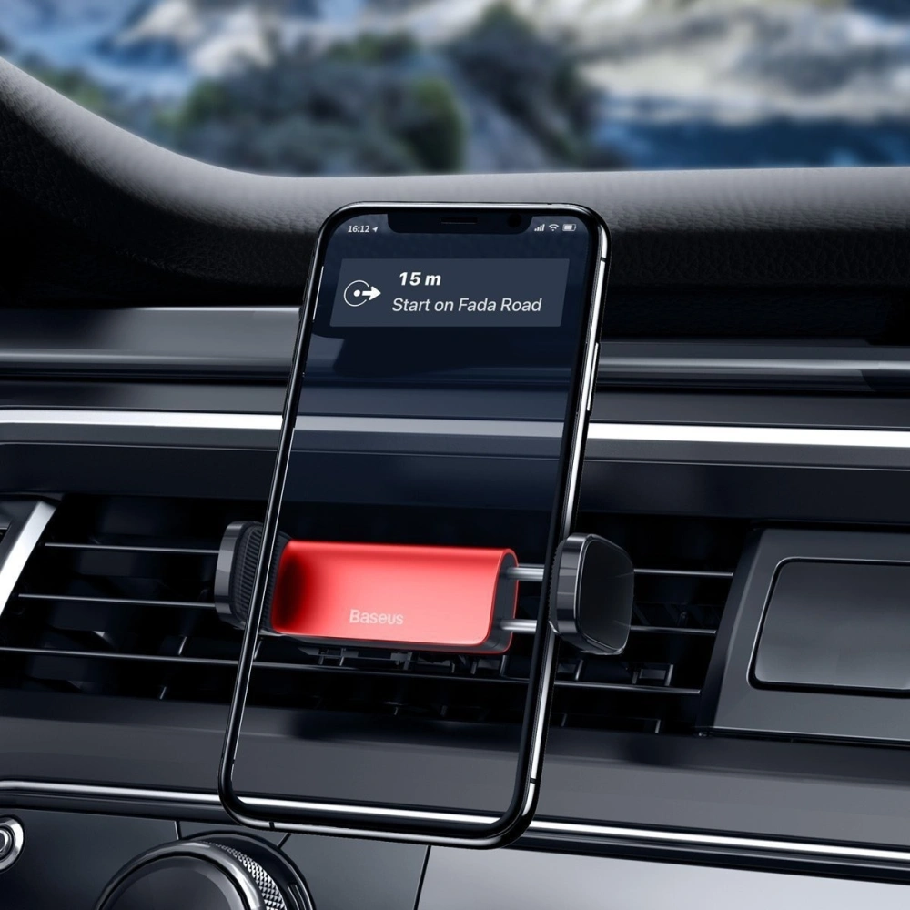 Zaciskowy uchwyt samochodowy do kratki Baseus Steel Cannon (czerwony)