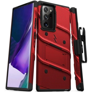 Kup Pancéřové pouzdro Zizo Bolt Cover Samsung Galaxy Note 20 Ultra + stojánek a držák na pásek (Červená/Černá) - ZIZ058REDBLK - {ean13} - Sklep Home Screen