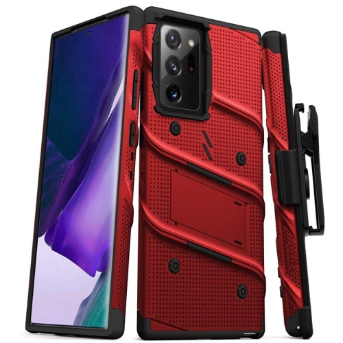 Kup Pancéřové pouzdro Zizo Bolt Cover Samsung Galaxy Note 20 Ultra + stojánek a držák na pásek (Červená/Černá) - ZIZ058REDBLK - {ean13} - Sklep Home Screen