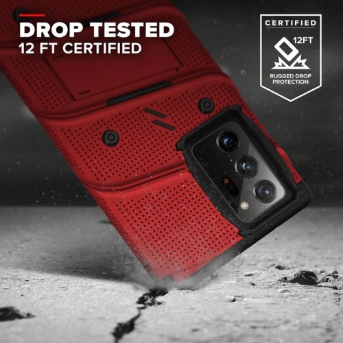 Kup Pancerne etui Zizo Bolt Cover Samsung Galaxy Note 20 Ultra + podstawka & uchwyt do paska (Red/Black) - ZIZ058REDBLK - {ean13} - Sklep Home Screen