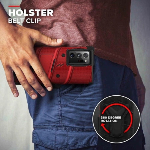 Kup Pancerne etui Zizo Bolt Cover Samsung Galaxy Note 20 Ultra + podstawka & uchwyt do paska (Red/Black) - ZIZ058REDBLK - {ean13} - Sklep Home Screen