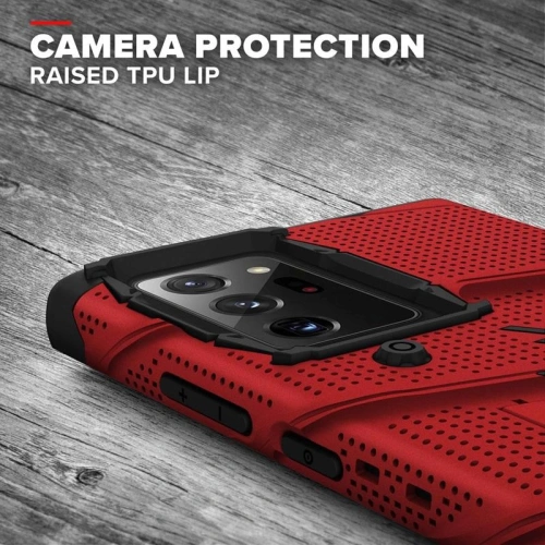 Kup Pancerne etui Zizo Bolt Cover Samsung Galaxy Note 20 Ultra + podstawka & uchwyt do paska (Red/Black) - ZIZ058REDBLK - {ean13} - Sklep Home Screen