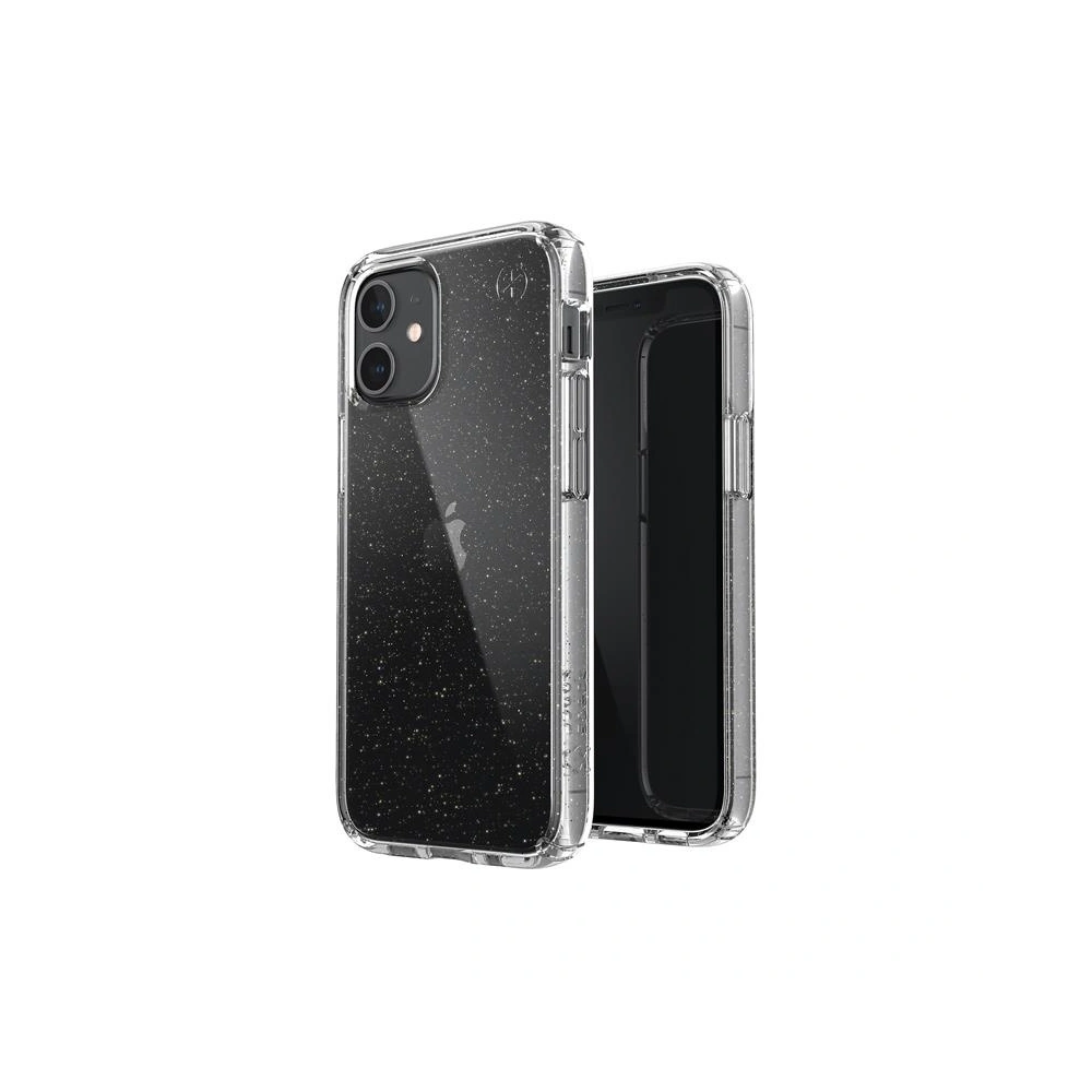 Etui Speck Presidio Perfect-Clear Glitter Apple iPhone 12 mini z powłoką MICROBAN (Gold Glitter/Clear)