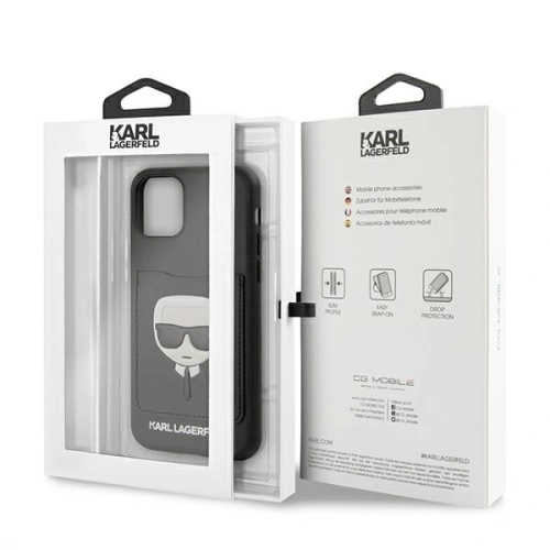 Kup Etui Karl Lagerfeld KLHCN58CSKCBK Apple iPhone 11 Pro fekete/hardcase Ikonik kártyatartóval - KLD380BLK - {ean13} - Sklep Home Screen