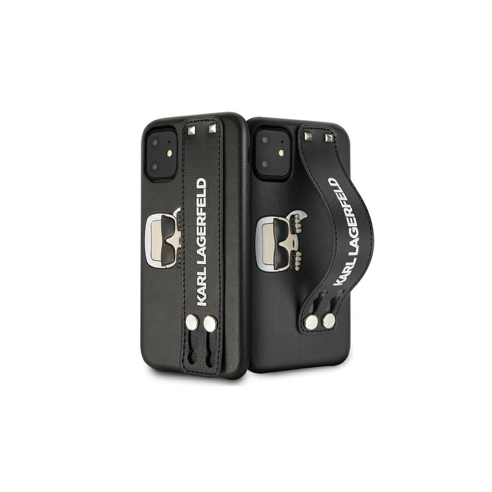 Etui Karl Lagerfeld KLHCN61HA2BK Apple iPhone 11 czarny/black hardcase Iconic Hand Strap