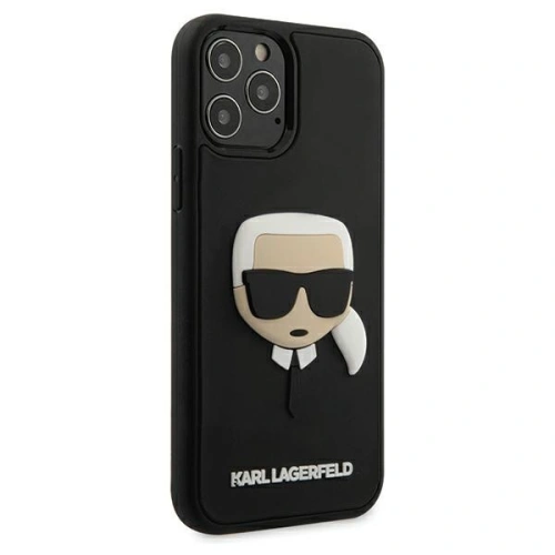 Buy Karl Lagerfeld KLHCP12LKH3DBK Apple iPhone 12 Pro Max black hardcase 3D Rubber Karl`s Head - KLD388BLK - {ean13} - Home Screen Store Europe