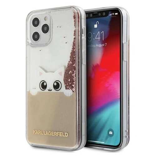 Kup Etui Karl Lagerfeld KLHCP12LPABGNU Apple iPhone 12 Pro Max rozé-aurie/pink gold hardcase PEEK A BOO Liquid Glitter - KLD389RS - {ean13} - Sklep Home Screen