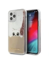 Karl Lagerfeld KLHCP12LPABGNU Apple iPhone 12 Pro Max pink gold hardcase PEEK A BOO Liquid Glitter