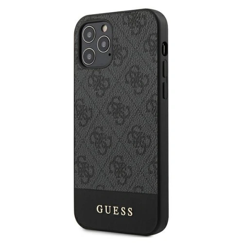 Kup Etui Guess GUHCP12LG4GLGR Apple iPhone 12 Pro Max gri/grey hardcase 4G Stripe Collection - GUE719GRY - {ean13} - Sklep Home Screen