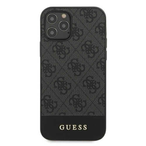 Kup Etui Guess GUHCP12LG4GLGR Apple iPhone 12 Pro Max szary/grey hardcase 4G Stripe Collection - GUE719GRY - {ean13} - Sklep Home Screen