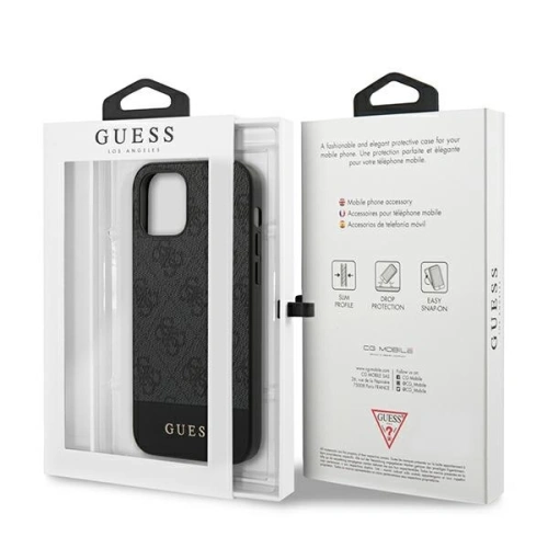 Kup Etui Guess GUHCP12LG4GLGR Apple iPhone 12 Pro Max szary/grey hardcase 4G Stripe Collection - GUE719GRY - {ean13} - Sklep Home Screen