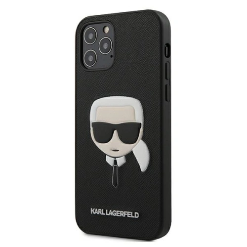 Kup Etui Karl Lagerfeld KLHCP12LSAKHBK Apple iPhone 12 Pro Max fekete/black hardcase Saffiano Ikonik Karl`s Head - KLD392BLK - {ean13} - Sklep Home Screen