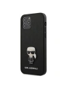 Karl Lagerfeld Apple Tasche KLHCP12MIKMSBK iPhone 12/12 Pro schwarz/schwarz Hartschale Saffiano Ikonik Metall