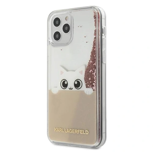 Kup Etui Karl Lagerfeld KLHCP12MPABGNU Apple iPhone 12/12 Pro rózsaszín-arany/pink gold hardcase PEEK A BOO Liquid Glitter - KLD399RS - {ean13} - Sklep Home Screen