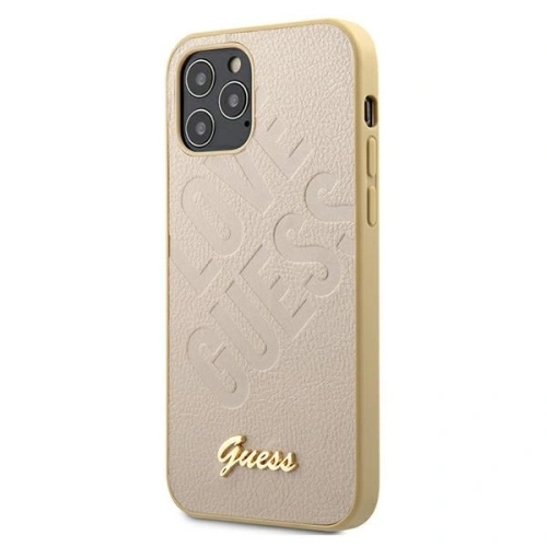 Kup Etui Guess GUHCP12LPUILGLG Apple iPhone 12 Pro Max auriu/gold hardcase Iridescent Love Script Gold Logo - GUE727GLD - {ean13} - Sklep Home Screen