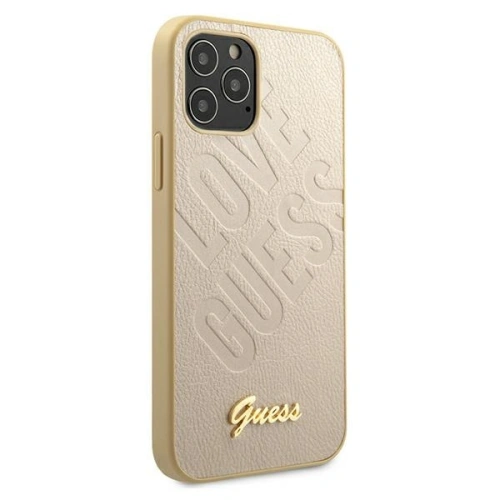 Kup Etui Guess GUHCP12LPUILGLG Apple iPhone 12 Pro Max auriu/gold hardcase Iridescent Love Script Gold Logo - GUE727GLD - {ean13} - Sklep Home Screen