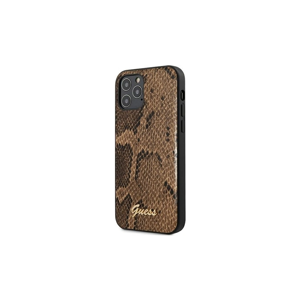 Etui Guess GUHCP12LPUSNSMLBR Apple iPhone 12 Pro Max brązowy/brown hardcase Script Python Collection