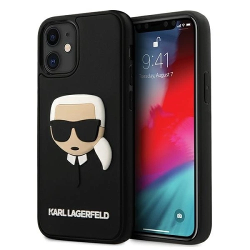 Kup Karl Lagerfeld Apple Tasche KLHCP12SKH3DBK iPhone 12 mini schwarz/schwarz Hartschale 3D Rubber Karl`s Head - KLD404BLK - {ean13} - Sklep Home Screen