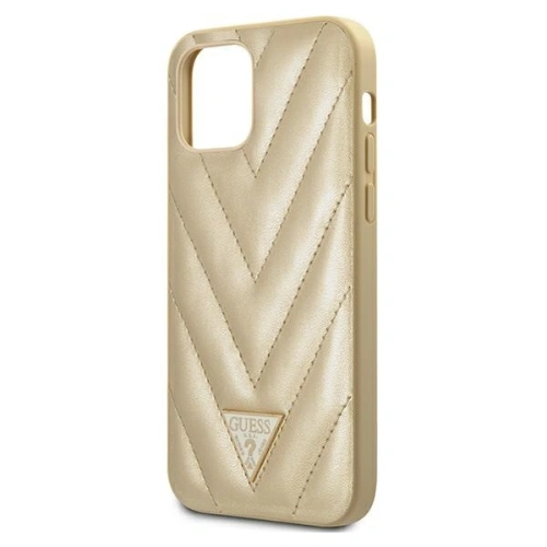 Kup Etui Guess GUHCP12LPUVQTMLBE Apple iPhone 12 Pro Max aurie/gold hardcase V-Quilted Collection - GUE731GLD - {ean13} - Sklep Home Screen