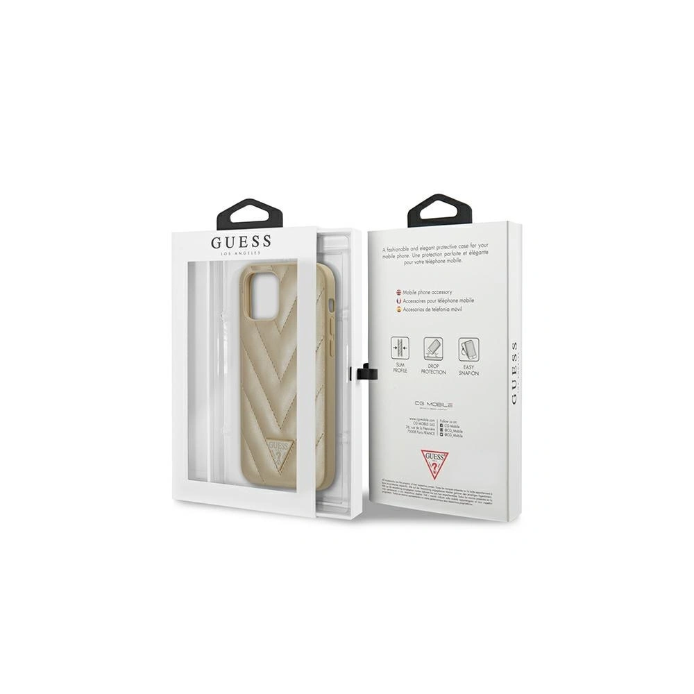 Etui Guess GUHCP12LPUVQTMLBE Apple iPhone 12 Pro Max złoty/gold hardcase V-Quilted Collection