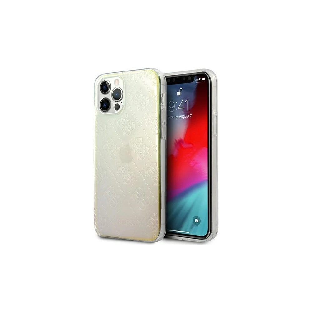 Etui Guess GUHCP12M3D4GIRBL Apple iPhone 12/12 Pro opalowy/iridescent hardcase 4G 3D Pattern Collection