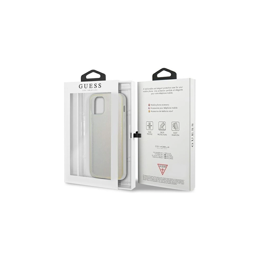 Etui Guess GUHCP12M3D4GIRBL Apple iPhone 12/12 Pro opalowy/iridescent hardcase 4G 3D Pattern Collection