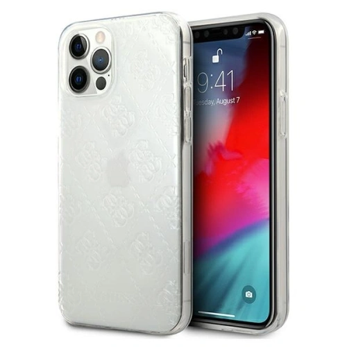Kup Guess Apple Case GUHCP12M3D4GTR iPhone 12/12 Pro transparentes Hartschalenetui 4G 3D Pattern Collection - GUE735CL - {ean13} - Sklep Home Screen