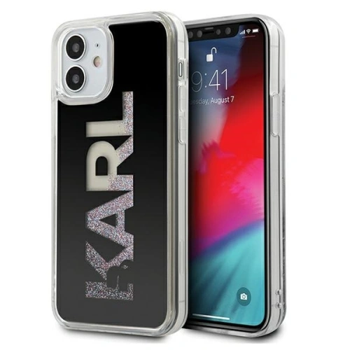 Kup Karl Lagerfeld Apple Tasche KLHCP12SKLMLBK iPhone 12 mini schwarz/schwarz Hartschale Karl Logo Glitter - KLD405BLK - {ean13} - Sklep Home Screen