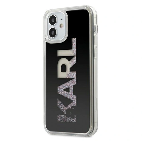 Kup Karl Lagerfeld Apple Tasche KLHCP12SKLMLBK iPhone 12 mini schwarz/schwarz Hartschale Karl Logo Glitter - KLD405BLK - {ean13} - Sklep Home Screen