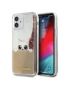 Etui Karl Lagerfeld KLHCP12SPABGNU Apple iPhone 12 mini rózsaszín-arany/hardcase PEEK A BOO Liquid Glitter