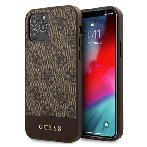 Kup Etui Guess GUHCP12MG4GLBR Apple iPhone 12/12 Pro hnědé/brown hardcase 4G Stripe Collection - GUE736BR - {ean13} - Sklep Home Screen