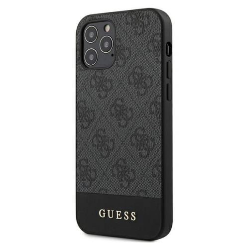 Kup Etui Guess GUHCP12MG4GLGR Apple iPhone 12/12 Pro szary/grey hardcase 4G Stripe Collection - GUE737GRY - {ean13} - Sklep Home Screen