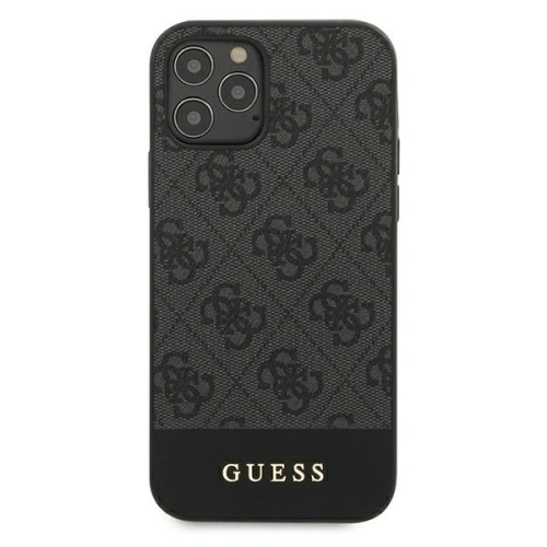 Buy Guess GUHCP12MG4GLGR Apple iPhone 12/12 Pro grey hardcase 4G Stripe Collection - GUE737GRY - {ean13} - Home Screen Store Europe