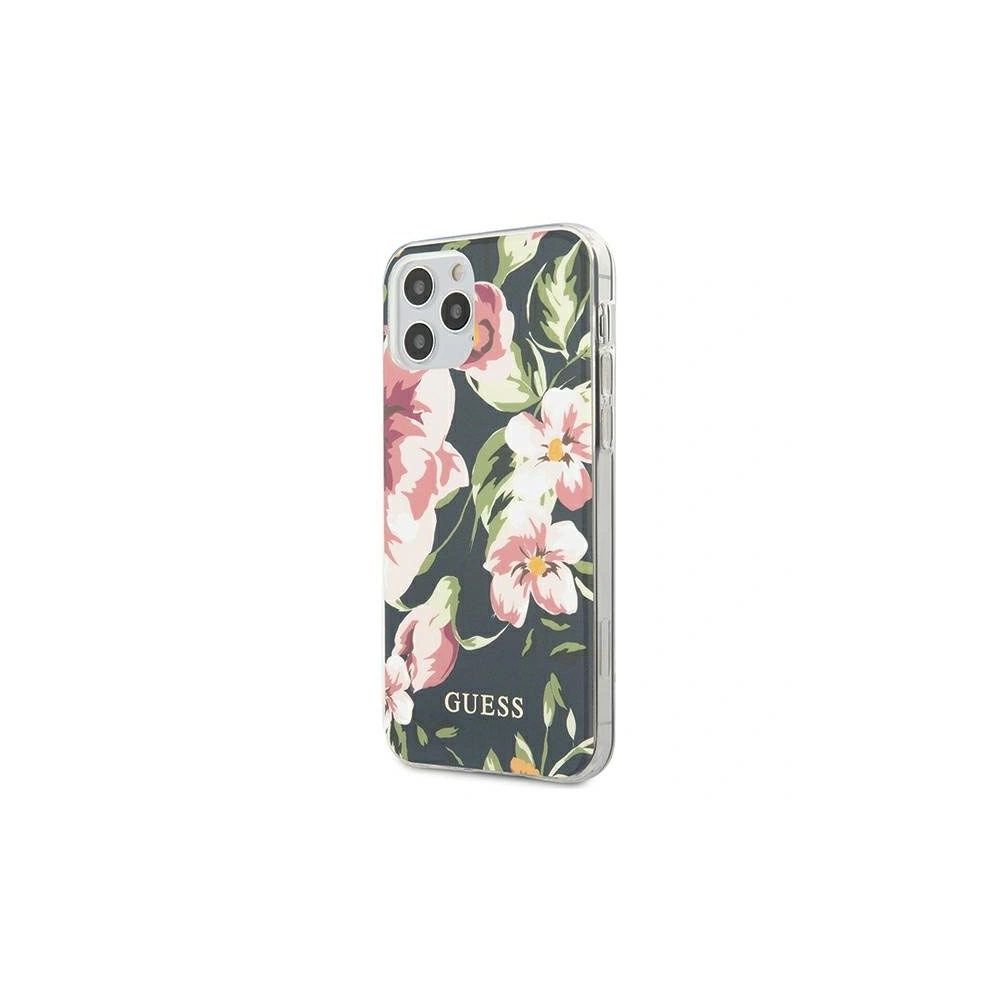 Etui Guess GUHCP12MIMLFL03 Apple iPhone 12/12 Pro granatowy/navy N°3 Flower Collection