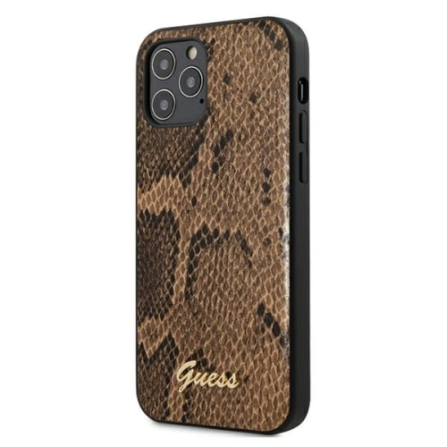 Kup Etui Guess GUHCP12MPUSNSMLBR Apple iPhone 12/12 Pro maro/brown hardcase Script Python Collection - GUE745BR - {ean13} - Sklep Home Screen