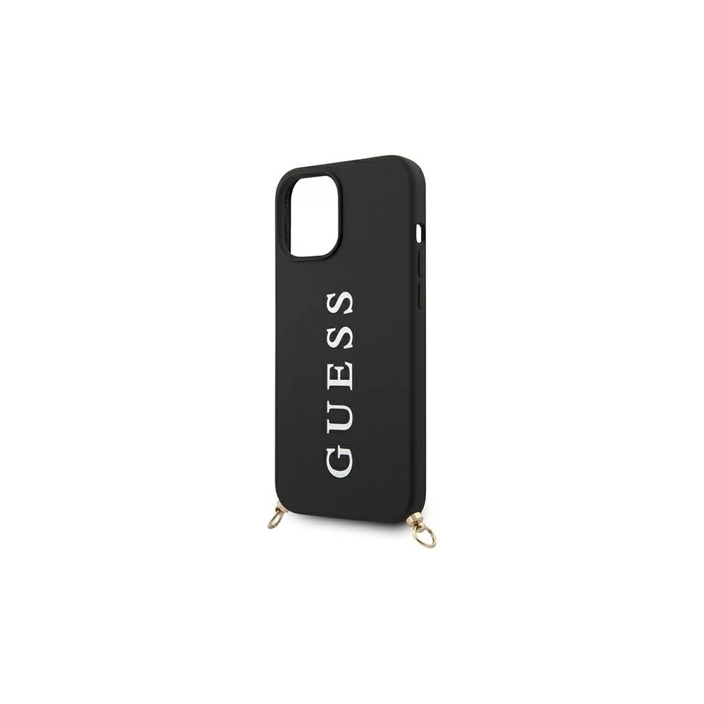 Etui Guess GUHCP12MPUSTCRBK Apple iPhone 12/12 Pro black/czarny hardcase Silicone Printed Logo Strap