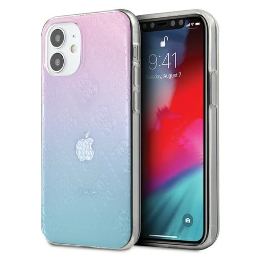 Kup Guess Apple Tasche GUHCP12S3D4GGBP iPhone 12 mini blau/rosa/blau/rosa Hartschalenetui 4G 3D Pattern Collection - GUE747BLUPNK - {ean13} - Sklep Home Screen