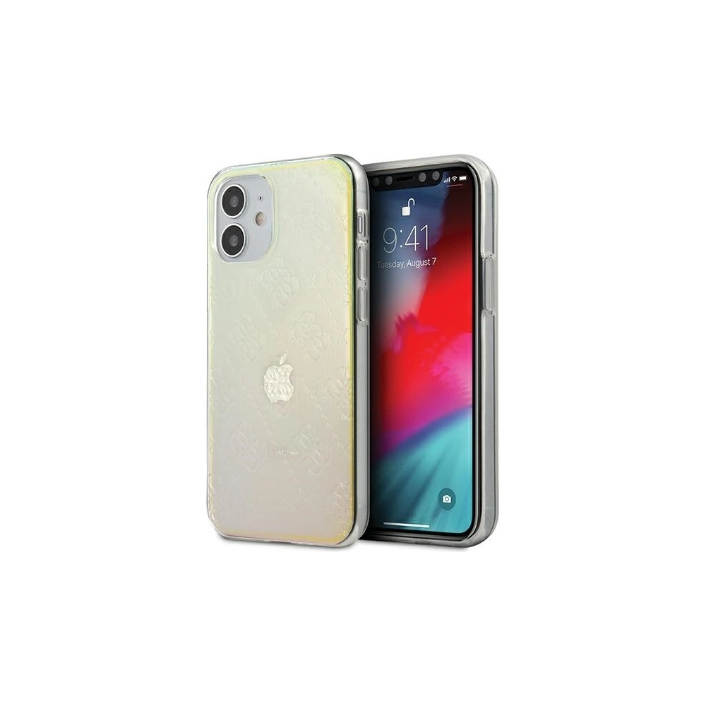 Etui Guess GUHCP12S3D4GIRBL Apple iPhone 12 mini opalowy/iridescent hardcase 4G 3D Pattern Collection