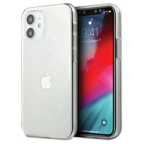 Kup Guess Apple Case GUHCP12S3D4GTR iPhone 12 mini transparentes Hartschalenetui 4G 3D Pattern Collection - GUE749CL - {ean13} - Sklep Home Screen