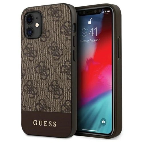 Kup Etui Guess GUHCP12SG4GLBR Apple iPhone 12 mini brązowy/brown hardcase 4G Stripe Collection - GUE750BR - {ean13} - Sklep Home Screen