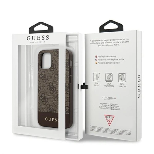 Kup Etui Guess GUHCP12SG4GLBR Apple iPhone 12 mini brązowy/brown hardcase 4G Stripe Collection - GUE750BR - {ean13} - Sklep Home Screen