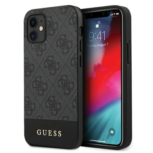 Kup Etui Guess GUHCP12SG4GLGR Apple iPhone 12 mini šedé/grey hardcase 4G Stripe Collection - GUE751GRY - {ean13} - Sklep Home Screen