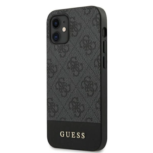 Buy Guess GUHCP12SG4GLGR Apple iPhone 12 mini grey hardcase 4G Stripe Collection - GUE751GRY - {ean13} - Home Screen Store Europe