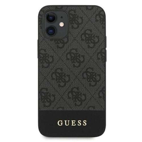 Buy Guess GUHCP12SG4GLGR Apple iPhone 12 mini grey hardcase 4G Stripe Collection - GUE751GRY - {ean13} - Home Screen Store Europe