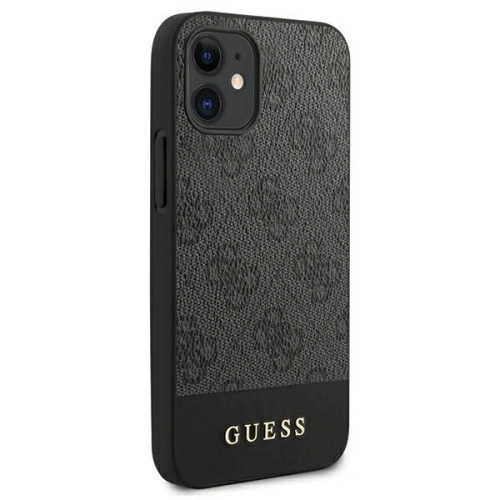 Buy Guess GUHCP12SG4GLGR Apple iPhone 12 mini grey hardcase 4G Stripe Collection - GUE751GRY - {ean13} - Home Screen Store Europe