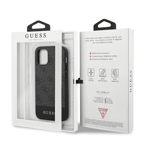 Kup Guess Apple Tasche GUHCP12SG4GLGR iPhone 12 mini grau/grau Hartschale 4G Stripe Collection - GUE751GRY - {ean13} - Sklep Home Screen